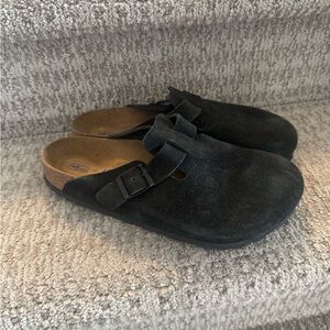 Birkenstock Black Suede Slip-On Clogs size 40